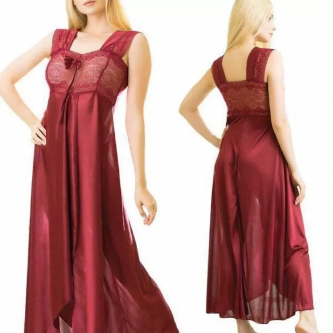 1 Pcs stylish nighty in Maroon, Black and Blue colors