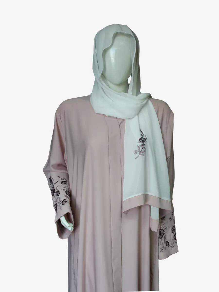 Light Pink Embroidered Abaya