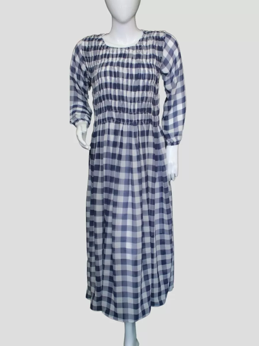 Checked maxi dress Pure Chiffon