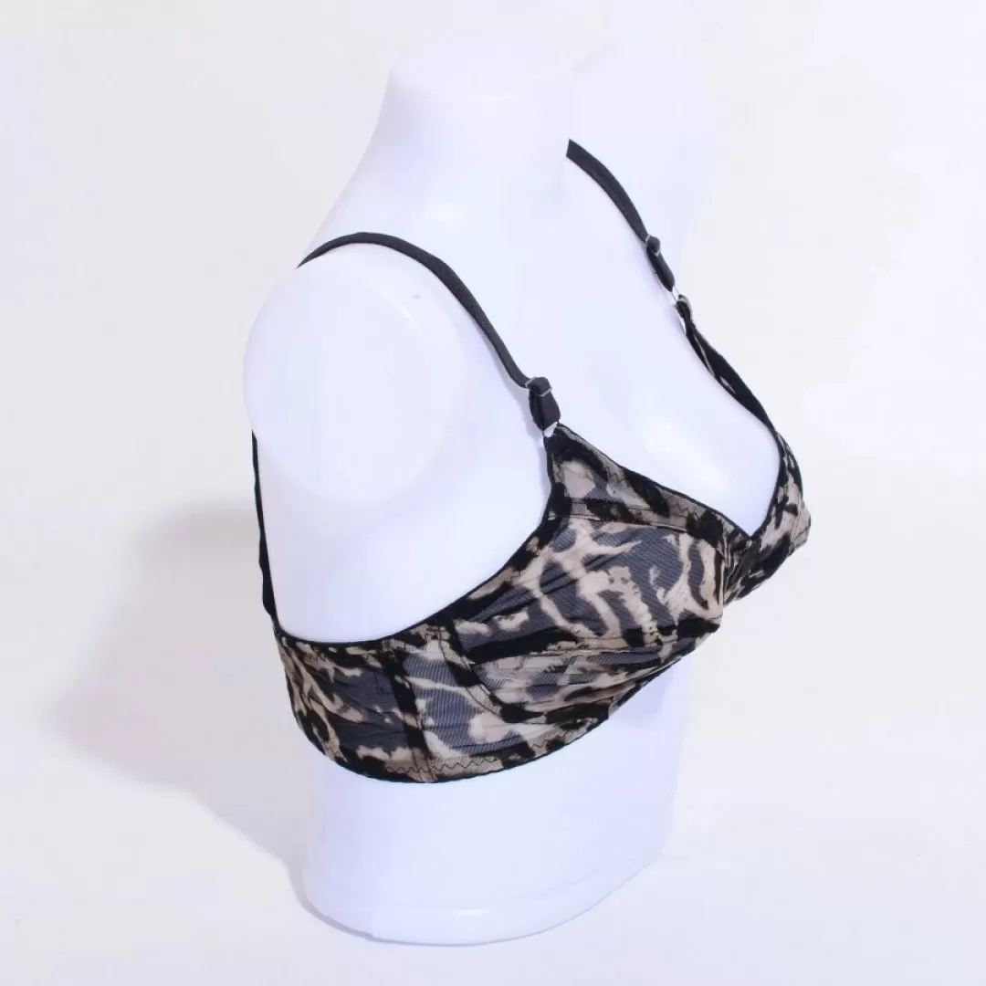 Cheetah printed non padded bra