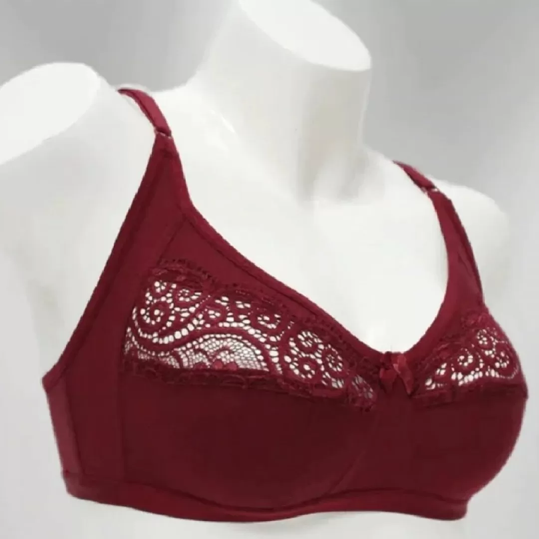 Comfortable wide lace cotton bra