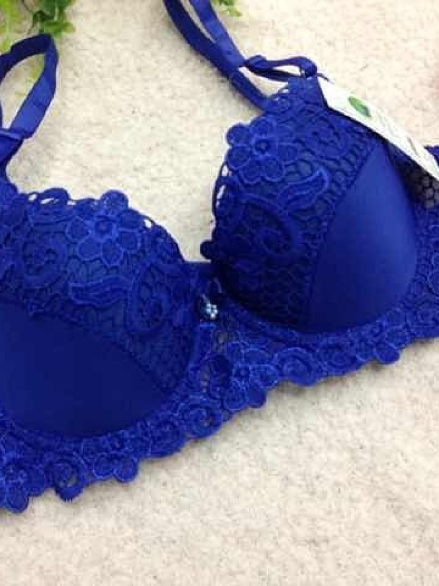 Padded embroidered underwired bra