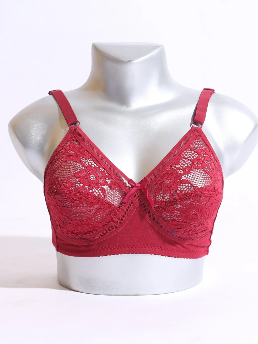 Soft net non-padded bra