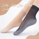 04 pairs silky anti-slip cotton socks for womens and girls