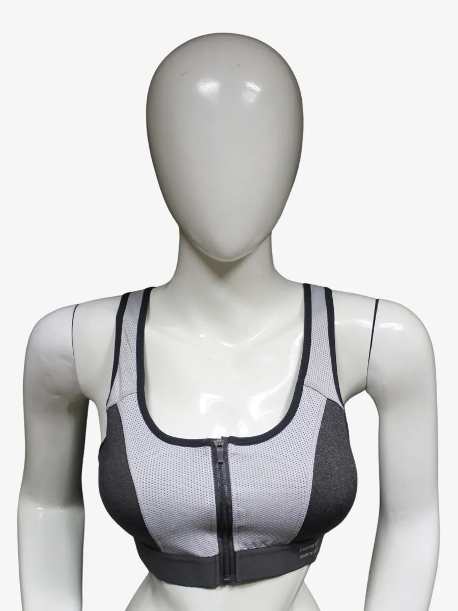 Professional support front zipper bra without rims