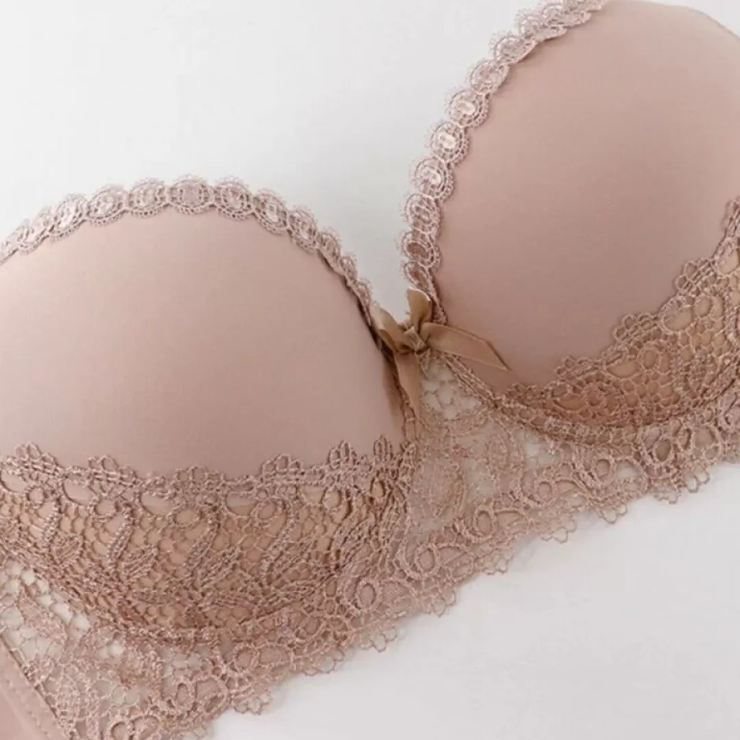 Push up padded lace embroidery Bra