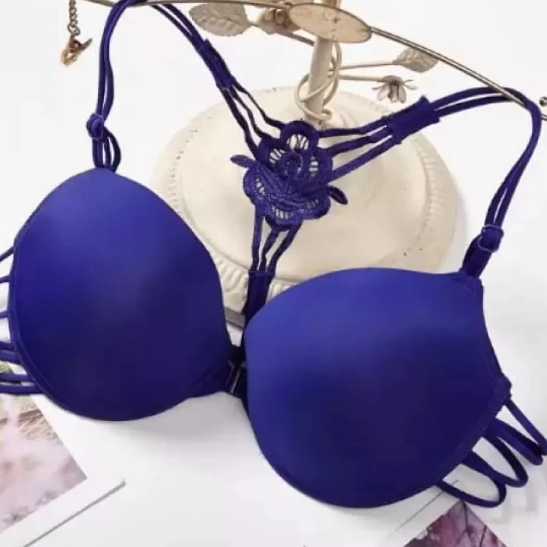 Rose nylon padded bra