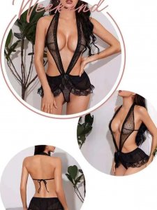 Exotic bikini lingerie set with floral lace bra