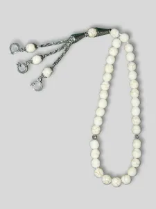 White Sadaf Stone Tasbih 33 Beads 27 Grams