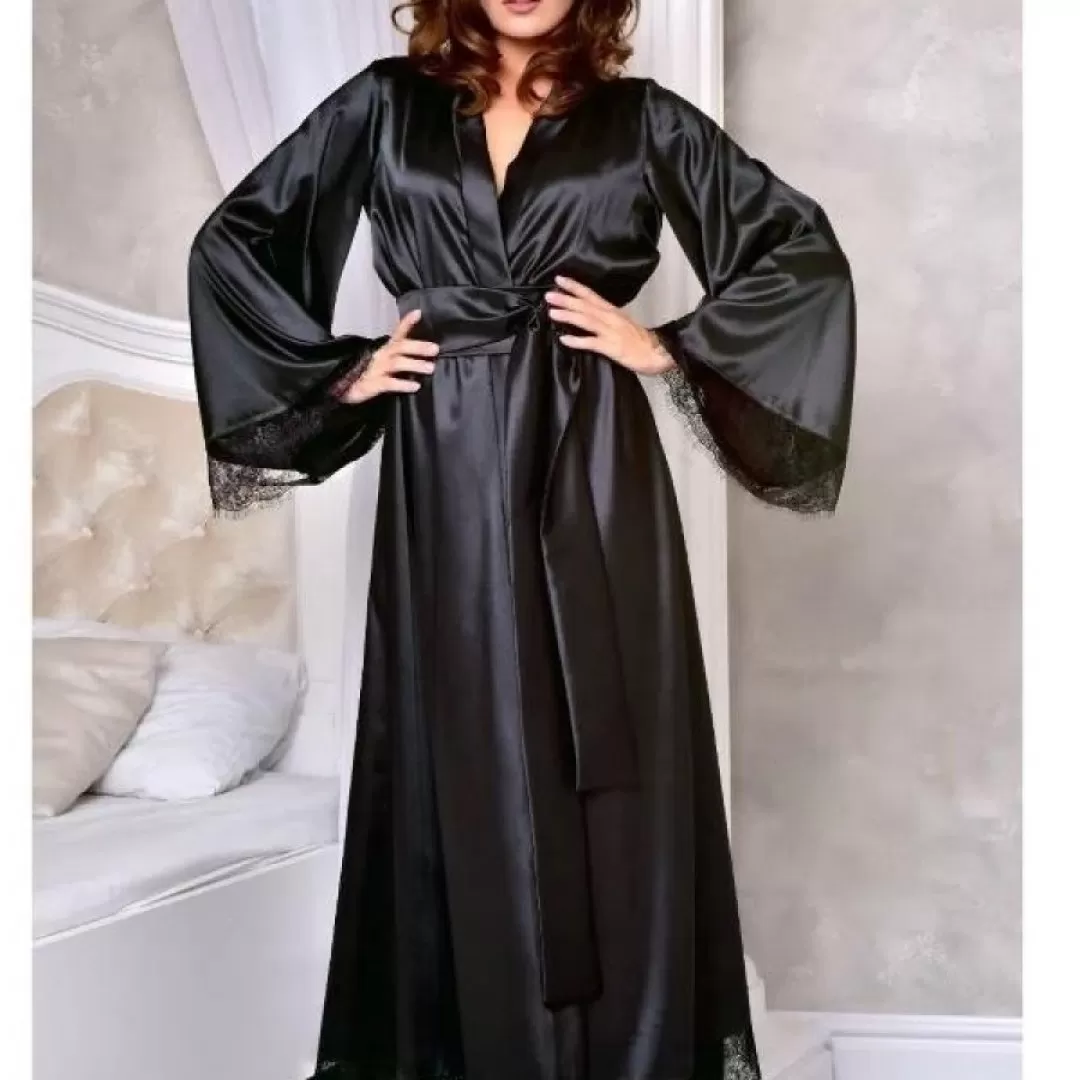 Women long kimono robe silk nightwear